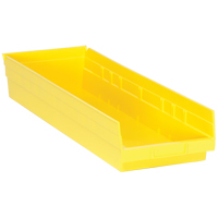 Bacs de rangement pour tablettes, 8-3/8" la x 4" H x 23-5/8" p, Jaune, Capacit&eacute; 50 lb TGS INDUSTRIEL