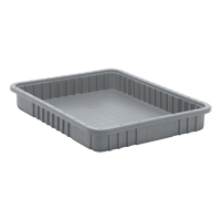 Contenants Divider Box, Plastique, 22,5" la x 17,5" p x 3" h, Gris TGS INDUSTRIEL