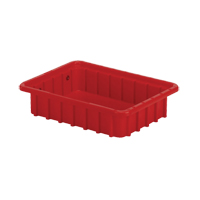 Contenants Divider Box, Poly&eacute;thyl&egrave;ne, 10,8" la x 8,3" p x 2,5" h, Rouge TGS INDUSTRIEL