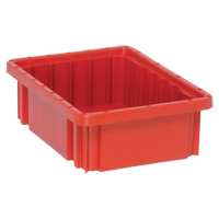 Contenants Divider Box, Plastique, 10,9" la x 8,3" p x 3,5" h, Rouge TGS INDUSTRIEL
