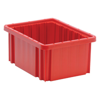 Contenants Divider Box, Plastique, 10,9" la x 8,3" p x 5" h, Rouge TGS INDUSTRIEL