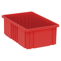 Contenants Divider Box, Plastique, 16,5" la x 10,9" p x 6" h, Rouge TGS INDUSTRIEL