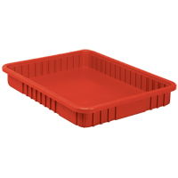 Contenants Divider Box, Plastique, 22,5" la x 17,5" p x 3" h, Rouge TGS INDUSTRIEL