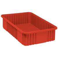 Contenants Divider Box, Plastique, 22,5" la x 17,5" p x 6" h, Rouge TGS INDUSTRIEL