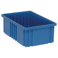 Contenants Divider Box, Plastique, 16,5" la x 10,9" p x 6" h, Bleu TGS INDUSTRIEL