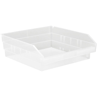 Bacs de rangement pour tablettes, 11-1/8" la x 4" H x 11-5/8" p, Transparent, Capacit&eacute; 30 lb TGS INDUSTRIEL