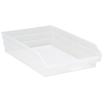 Bacs de rangement pour tablettes, 11-1/8" la x 4" H x 17-7/8" p, Transparent, Capacit&eacute; 40 lb TGS INDUSTRIEL