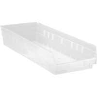 Bacs de rangement pour tablettes, 8-3/8" la x 4" H x 23-5/8" p, Transparent, Capacit&eacute; 50 lb TGS INDUSTRIEL