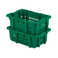 Contenant en plastique Stack-N-Nest pour la manutention des aliments, 16" x 23,9" x 8,8", Vert TGS INDUSTRIEL