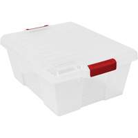 Contenant avec loquets en plastique,  la x 21" p x 7,75" h, Transparent TGS INDUSTRIEL