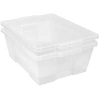 Contenant avec loquets en plastique,  la x 21" p x 7,75" h, Transparent TGS INDUSTRIEL