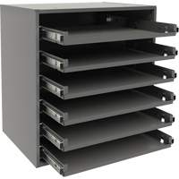 Small Bearing Slide Rack, Steel, 6 Slots, 15-9/16" W x 11-7/8" D x 16-3/8" H, Grey TGS INDUSTRIEL