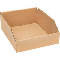 Boîtes profondes en carton ondul&eacute;, 11-3/4" la x 11-1/4" p x 4-1/2" h, Beige TGS INDUSTRIEL