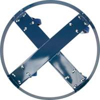 Chariot pour baril, Acier, Capacit&eacute;e 1400 lb, Diam&egrave;tre 24", Roue en &eacute;lastique bleu TGS INDUSTRIEL