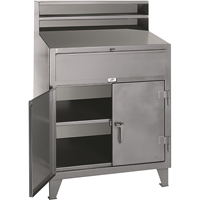 Pupitres d'atelier a/armoire, 36" la x 28" p x 54" h, Gris TGS INDUSTRIEL