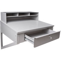 Wall-Mounted Shop Desk, 34-1/2" W x 28" D x 31" H, Grey TGS INDUSTRIEL