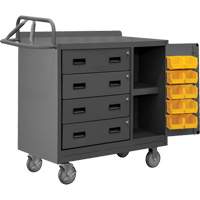 Mobile Workbench Cabinet with Bins, Steel Surface TGS INDUSTRIEL