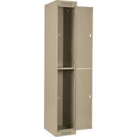 Clean Line Lockers, 2 -tier, Bank of 4, 48" x 18" x 72", Steel, Beige, Rivet (Assembled) TGS INDUSTRIEL