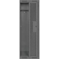 Clean Line Lockers, Bank of 2, 24" x 15" x 72", Steel, Charcoal, Rivet (Assembled), Perforated TGS INDUSTRIEL