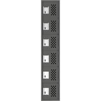 Assembled Lockerettes Clean Line Perforated Economy Lockers, 6 -tier, 18" x 72" x 12", Steel TGS INDUSTRIEL