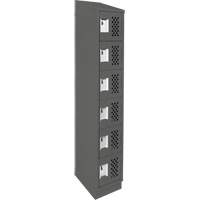 Assembled Lockerettes Clean Line Perforated Economy Lockers, 6 -tier, 18" x 72" x 12", Steel TGS INDUSTRIEL