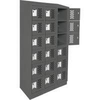 Assembled Lockerettes Clean Line Perforated Economy Lockers, 6 -tier, Bank of 3, 18" x 72" x 12", Steel TGS INDUSTRIEL