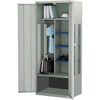 Gear Locker, Steel, 36" W x 24" D x 72" H, Grey TGS INDUSTRIEL