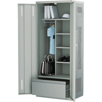 Deluxe Gear Locker, Steel, 36" W x 24" D x 72" H, Grey TGS INDUSTRIEL