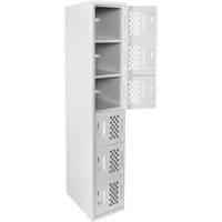 Clean Line Lockerettes, 6 -tier, 18" x 72" x 12", Steel TGS INDUSTRIEL