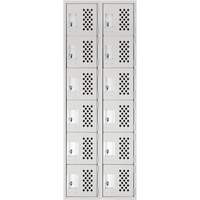Clean Line Lockerettes, 6 -tier, Bank of 2, 18" x 72" x 12", Steel TGS INDUSTRIEL