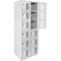Clean Line Lockerettes, 6 -tier, Bank of 2, 18" x 72" x 12", Steel TGS INDUSTRIEL