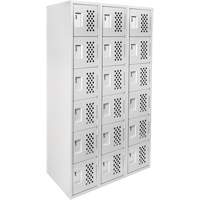 Clean Line Lockerettes, 6 -tier, Bank of 3, 18" x 72" x 12", Steel TGS INDUSTRIEL