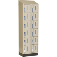 Concorde Heavy-Duty Lockers, 6 -tier, Bank of 2, 24" x 18" x 82", Steel, Beige, Welded (Assembled) TGS INDUSTRIEL