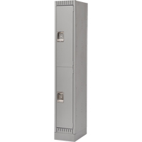 Casiers assembl&eacute;s, 2 niveaux, 12" x 18" x 72", Acier, Gris, Rivet (assembl&eacute;) TGS INDUSTRIEL