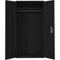 Armoire garde-robe, Acier, 36" la x 18" p x 72" h, Noir TGS INDUSTRIEL