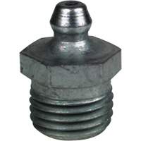 Straight Extra-Short Grease Fitting, Steel, 0.25 NPT Thread TGS INDUSTRIEL