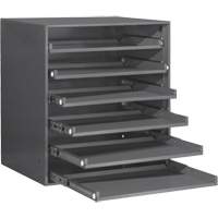 Compartment Box Cabinet, Steel, 6 Slots, 20-5/16" W x 15-15/16" D x 21-7/8" H, Grey TGS INDUSTRIEL