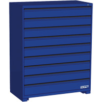 Armoire &agrave; tiroirs modulaire, 9 tiroirs, 48" la x 24" p x 60" h, Bleu TGS INDUSTRIEL