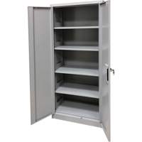 Storage Cabinet, Steel, 4 Shelves, 66" H x 30" W x 15" D, Grey TGS INDUSTRIEL