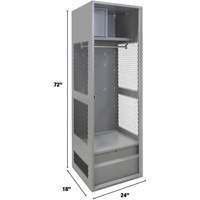 Gear Locker, Steel, 24" W x 18" D x 72" H, Grey TGS INDUSTRIEL
