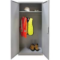 Wardrobe Storage Cabinet, Steel, 36" W x 18" D x 72" H, Grey TGS INDUSTRIEL