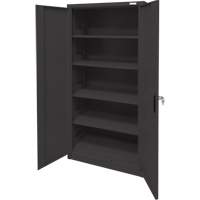 Armoire d'entreposage, Acier, 4 Tablettes, 78" h x 36" la x 24" P, Noir TGS INDUSTRIEL