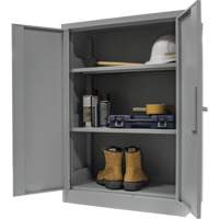 Counter-High Storage Cabinet, Steel, 2 Shelves, 42" H x 30" W x 15" D, Grey TGS INDUSTRIEL