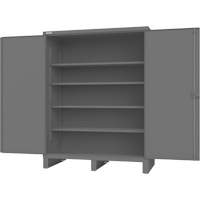 Cabinet with Recessed Doors, Steel, 4 Shelves, 78" H x 60" W x 30" D, Grey TGS INDUSTRIEL