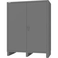 Cabinet with Recessed Doors, Steel, 4 Shelves, 78" H x 60" W x 30" D, Grey TGS INDUSTRIEL
