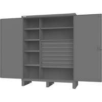 Armoire &agrave; portes encastr&eacute;es standards, Acier, 60" la x 24" p x 78" h, Gris TGS INDUSTRIEL