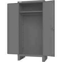 Cabinet with Hanging Bar & Standard Recessed Doors, Steel, 78" H x 36" W x 24" D, Grey TGS INDUSTRIEL