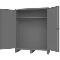 Cabinet with Hanging Bar & Standard Recessed Doors, Steel, 78" H x 60" W x 24" D, Grey TGS INDUSTRIEL