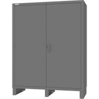 Cabinet with Hanging Bar & Standard Recessed Doors, Steel, 78" H x 60" W x 24" D, Grey TGS INDUSTRIEL
