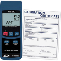 Thermo-an&eacute;mom&egrave;tre avec certificat de calibration, Enregistrement des donn&eacute;es, Gamme de v&eacute;locit&eacute; d'air de 0,4 - 30 m/sec TGS INDUSTRIEL